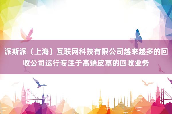 派斯派（上海）互联网科技有限公司越来越多的回收公司运行专注于高端皮草的回收业务